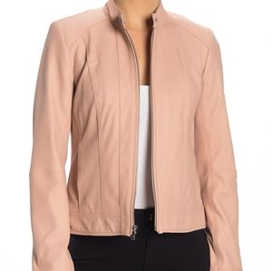 NWT: Front Zip Genuine Leather Jacket